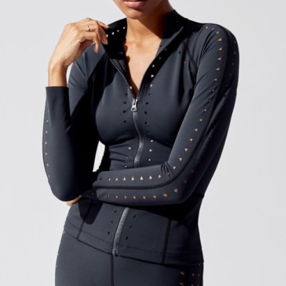 GIGI C DARA Full Zip Jacket in Black Women's Small